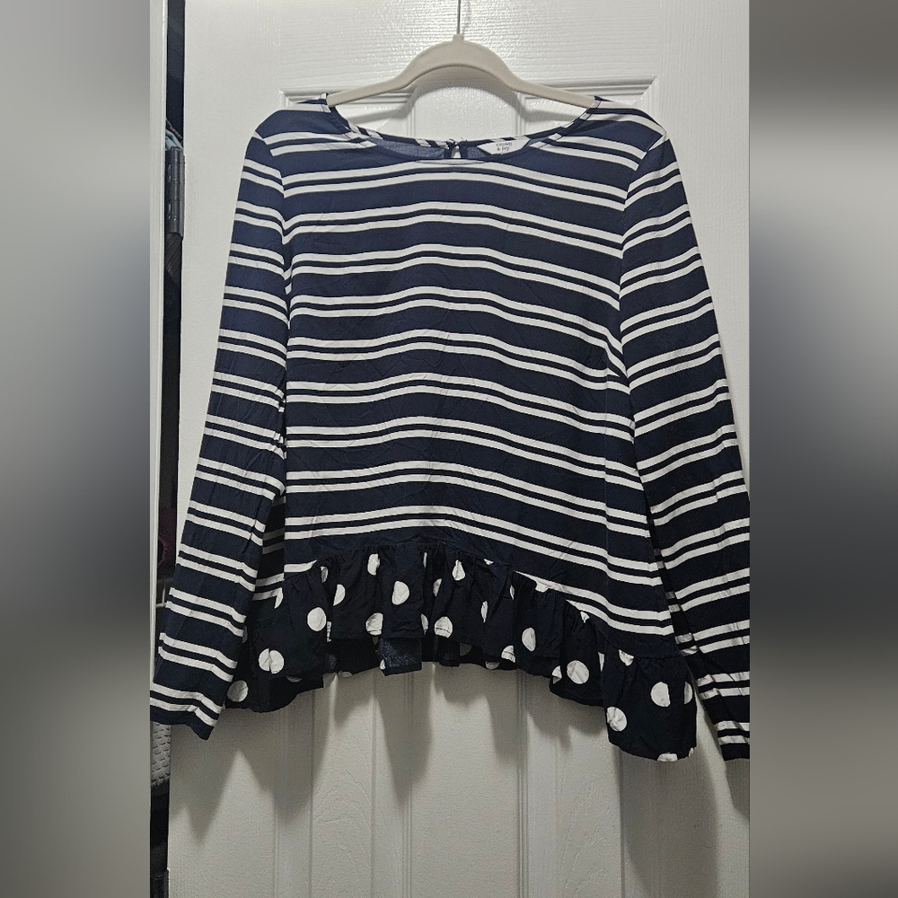 Crown & Ivy Navy and White Striped Garment